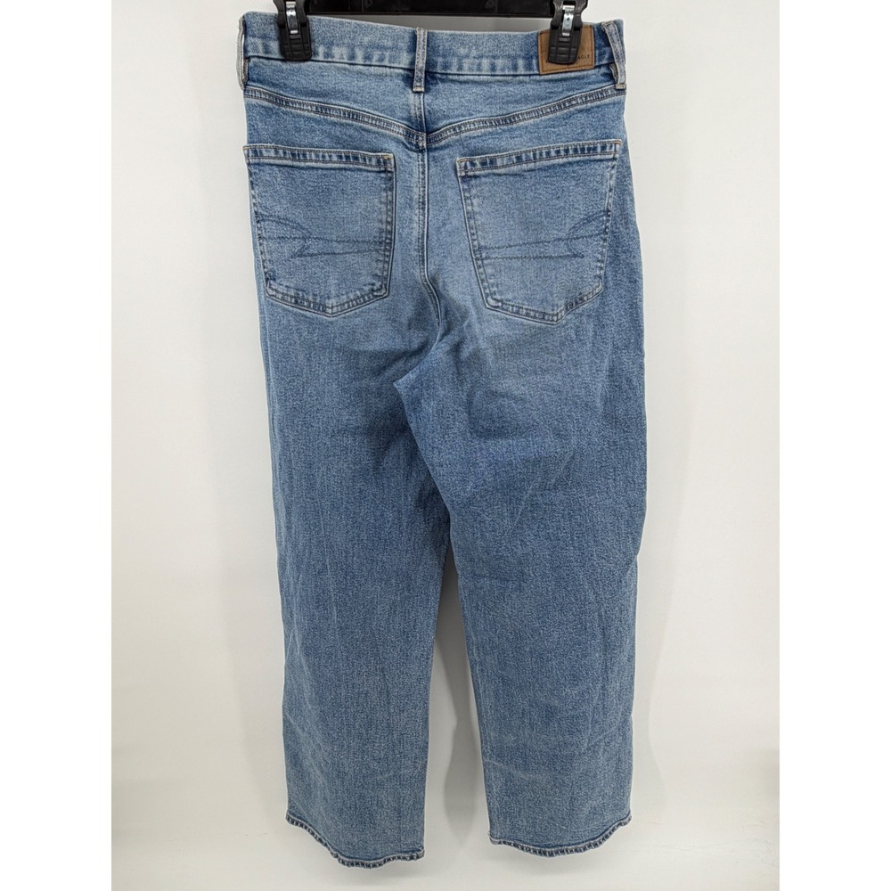 American Eagle Strigid Rhinestone Straight Leg Jeans Light Wash Women 6 Long - Picture 4 of 7